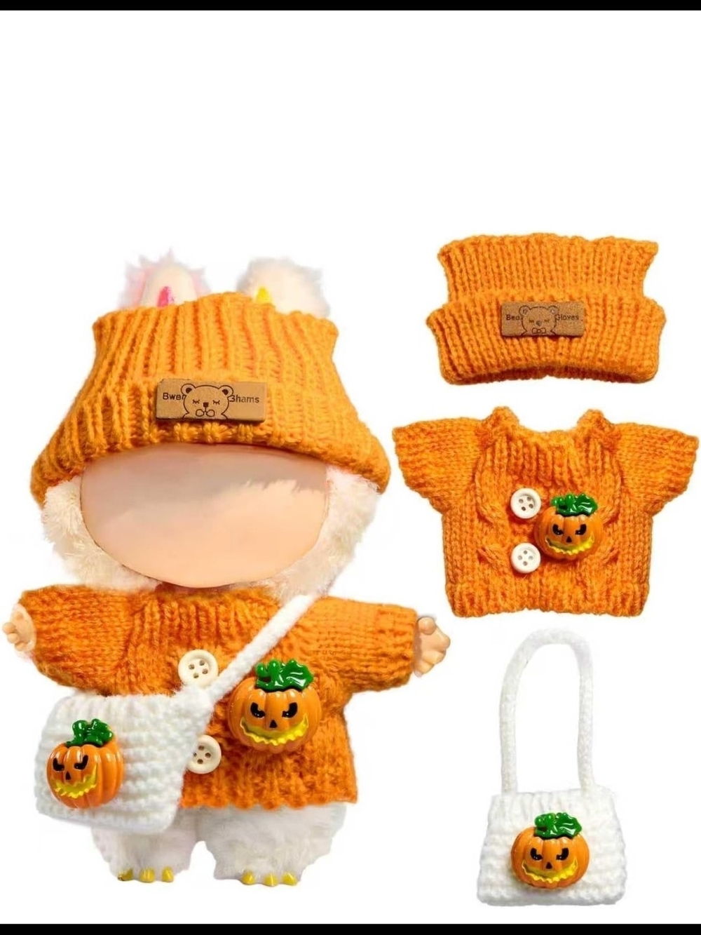 Labubu Halloween Pumpkin Knit  Outfit-NWT!